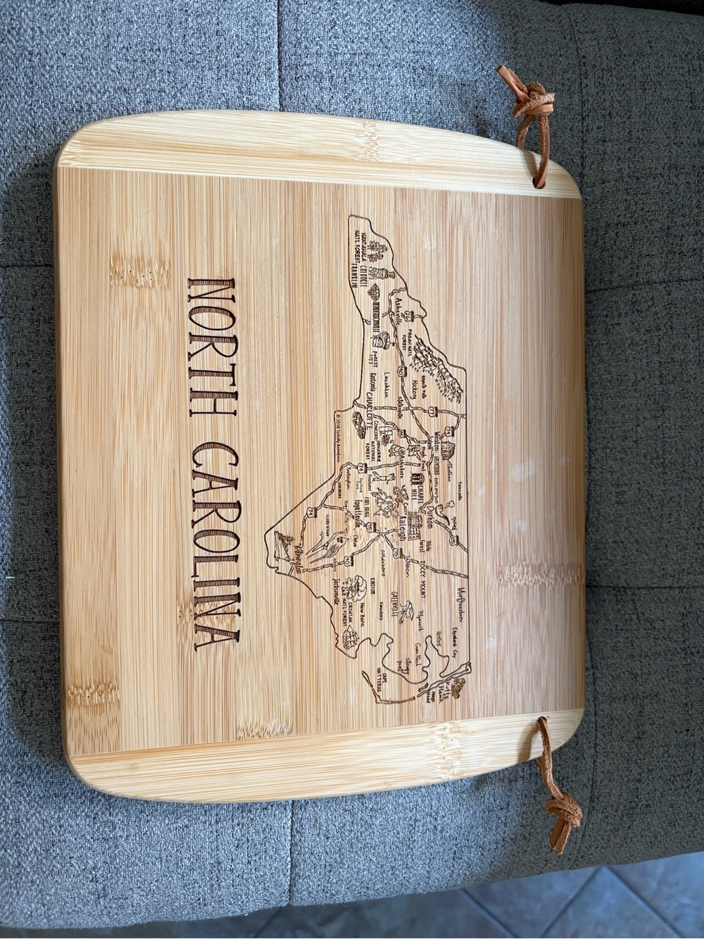 North Carolina Bamboo Serving/Charcuterie Board - Natural Wood